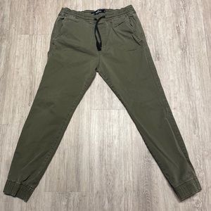 Hollister Skinny Joggers Pastel Olive Green With Black Drawstring
